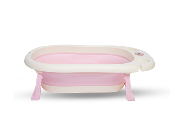 Folding Baby Bath Tub in Pink & White